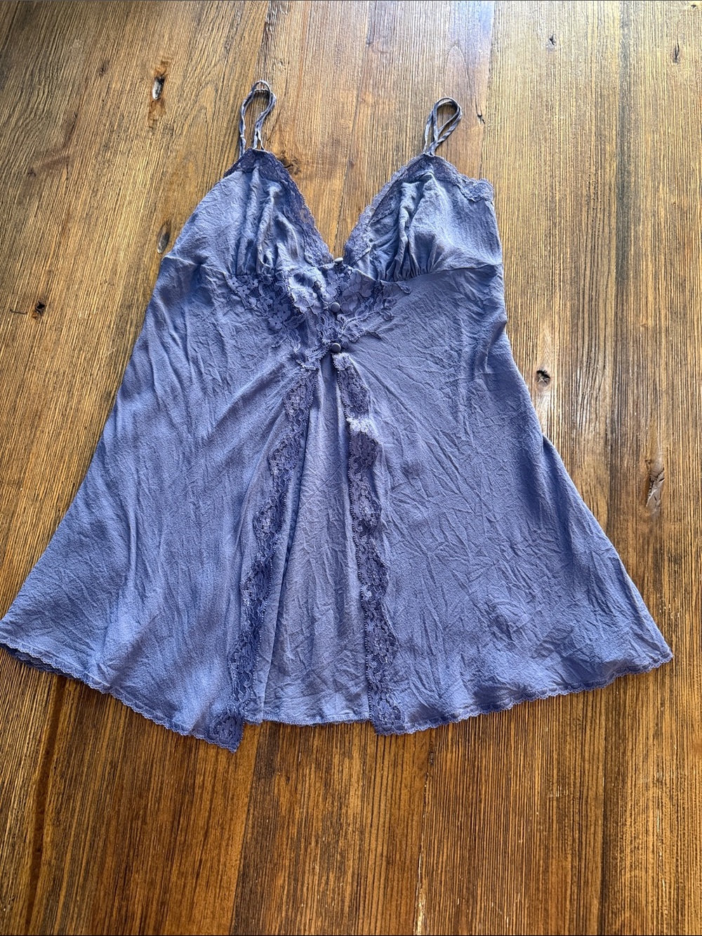 Victoria's Secret Blue Lace-Trim Chemise